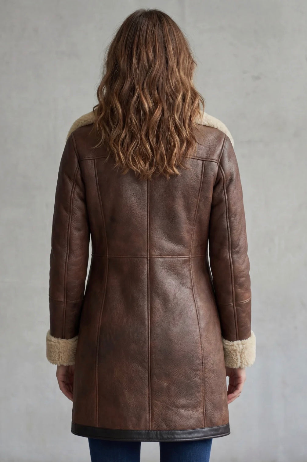 Amalia – Tekonahkatakki shearling-vuorella