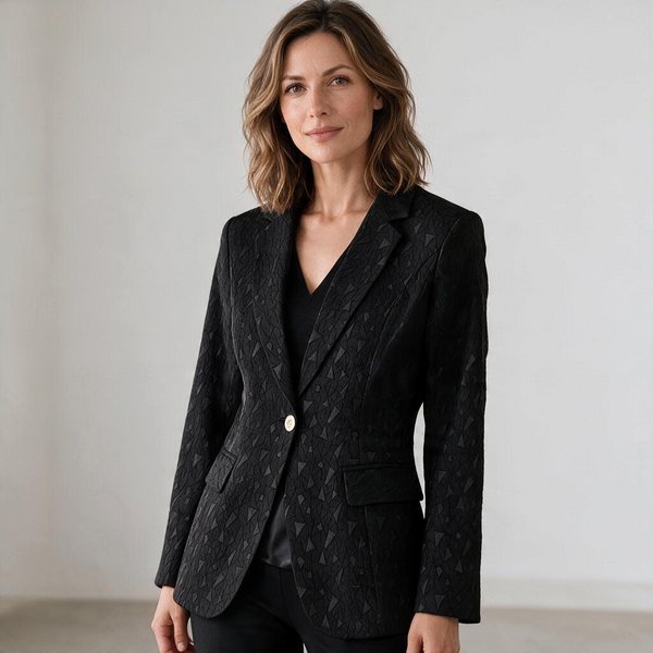 Lina – Vyötäröltä muotoiltu jacquard-bleiseri