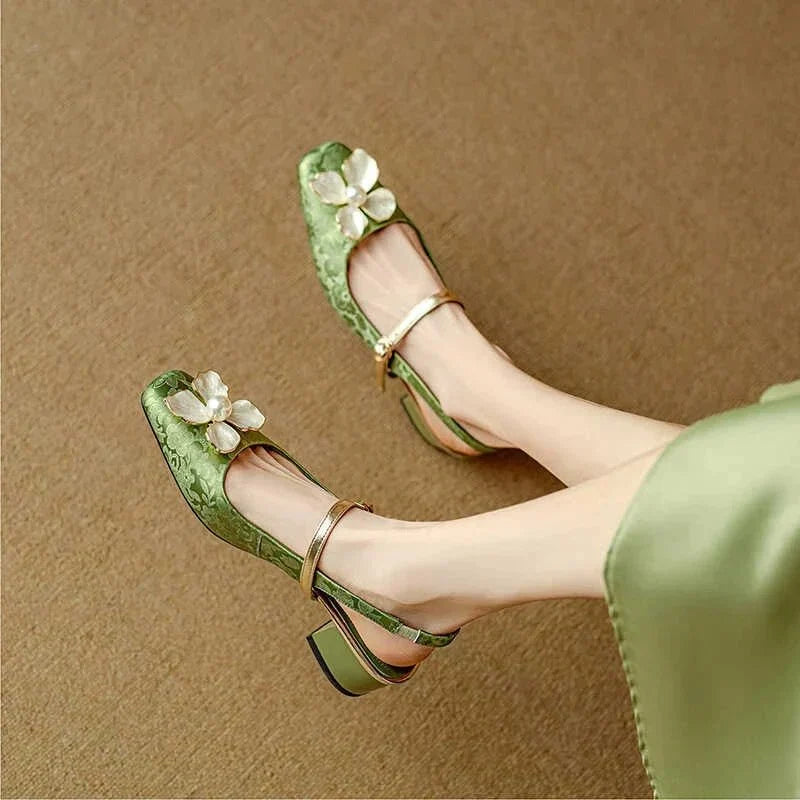 Genine – Naisten slingback-avokkaat blokkikorolla