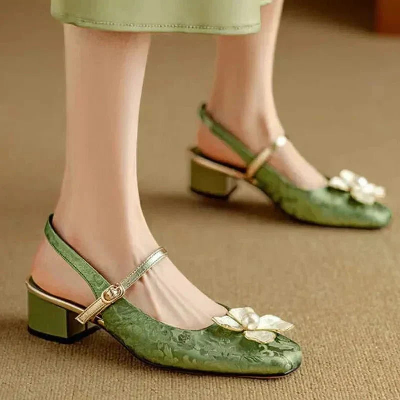 Genine – Naisten slingback-avokkaat blokkikorolla