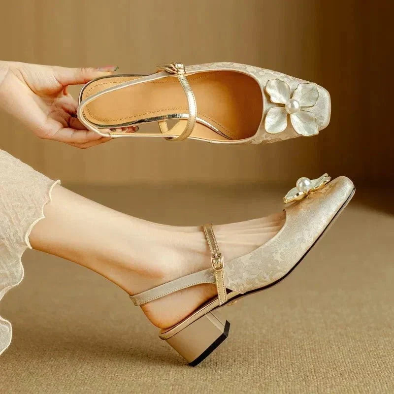 Genine – Naisten slingback-avokkaat blokkikorolla